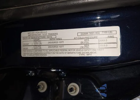 2017 Dodge Durango R/T z USA, uszkodzony, nr VIN 1C4SDJCT8HC652559